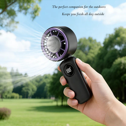 2026 Handheld Portable Cooling Fan 100 Speeds Adjustable Refrigeration Quite Mini Turbo Fan Type-C High Speed Cold Compress Fan