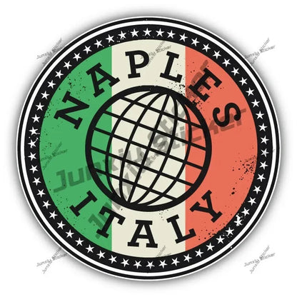 Lombardia Marche Molise Italy Flag Emblem Vinyl Sticker Decoration Naples Napoli Modena Messina Milan Italia Round Seal Flag