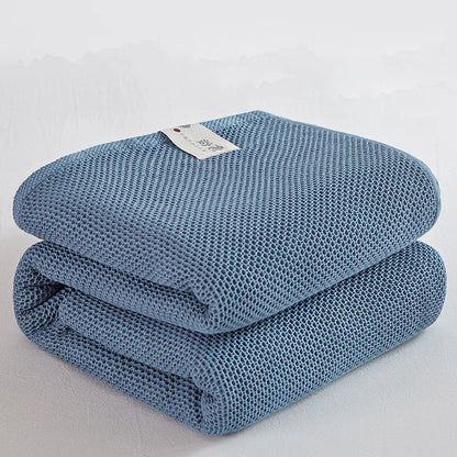 Solid Cotton Blanket for Bed Waffle Plaid Bedspread for Single Queen King Bed Sofa Blankets Throw Sofa Cover Sheet Summer Quilt