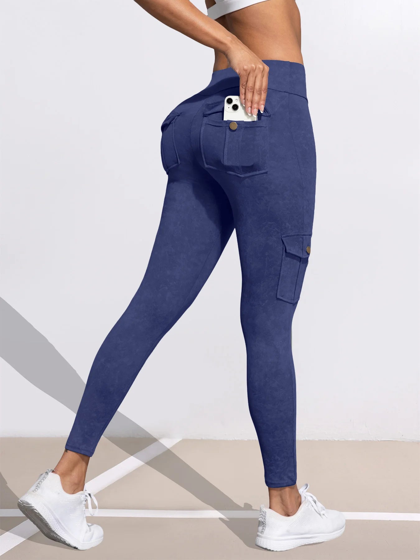 1/3 PCS Washed Print Work Pocket Women Leggings Elastic Butt Lifting Fitness Tights 2025 New Athletic Pants Fashion Streetwear