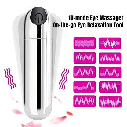 Eye Beauty Devices Massager Machine 10 Modes Portable Vibrating Eye Massager USB Rechargeable Eye Fatigue Relief Tool