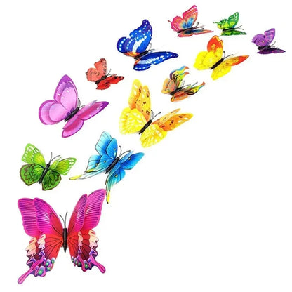 Magentic 3D Double-layer Butterfly Wall Stickers Magnet Refrigerator Stickers Home Girl Kids Room Wedding Christmas Decoration