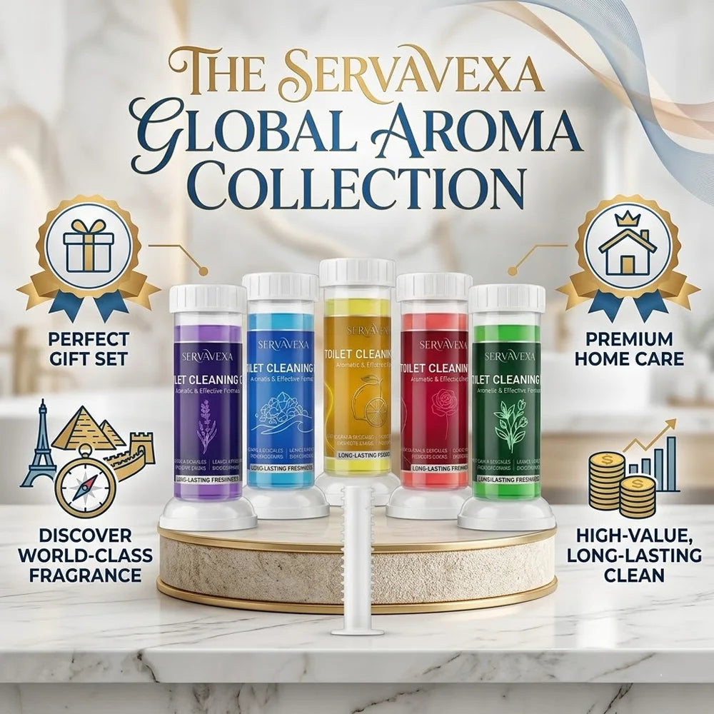 SERVAVEXA 5Pcs Toilet Cleaning Gel Stamp Aromatic Deodorizer Flower Bowl Cleaner Automatic Long Lasting Descaling Bathroom Tools