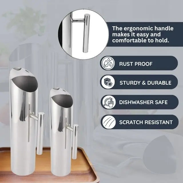 2ltr Direct Factory Sale Stainless Steel Water Jug Beer Ice Tea Cold Beverages Straight Side Handles Cool Water Pitcher