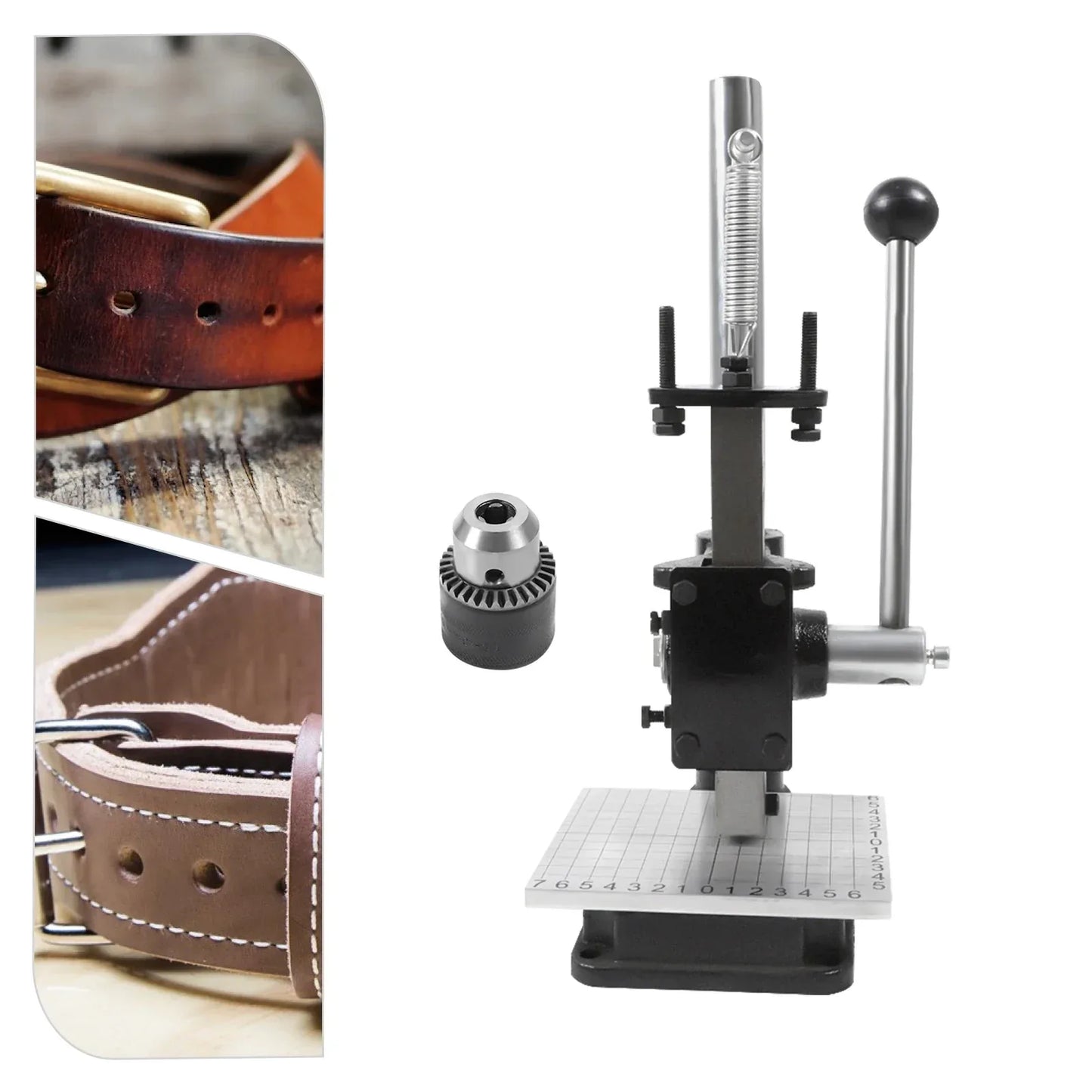 Leather Craft Imprinting Machine DIY Manual  Embossing Press Cut Leathe Hole Puncher Punching Bronzing Tool Cutting Stitching