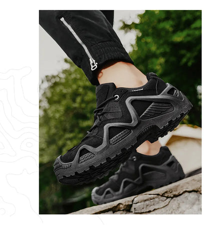 Men Sneakers 2025 Autumn New Outdoor Hiking Shoes Retro Platform Non-slip Casual Sneakers Lace-up Climbing Shoes Sports Shoes