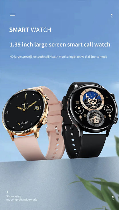 2025 New Smartwatch Women 1.39 inch AMOLED HD Screen Always On Display Custom dial Call IP68 Sport Smart Watch For women men