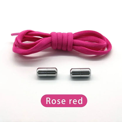 Elastic No Tie Shoelaces Semicircle Shoe Laces for Kids and Adult Sneakers Shoelace Quick Lazy Metal Lock Laces Shoe Strings