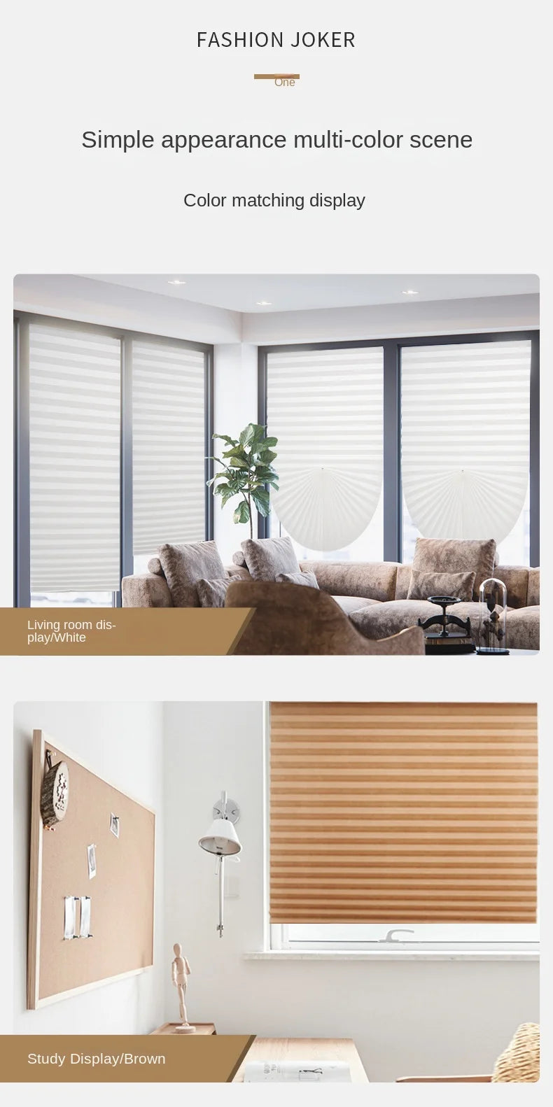 1 PC Easy Installation Window Shades Non-woven Fabric Pleated Zebra Blinds Roller Room Blackout Curtain For Living Room Balcony