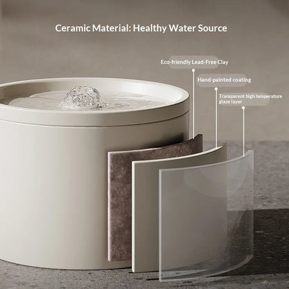 Cat Automatic Water Dispenser Pet Ceramic Water Bowl Dog Bowl Water Dispenser, Circulation Water Flow Water Dispenser