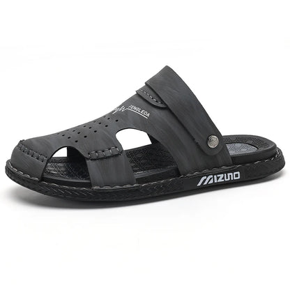 Men's Baotou Sandals Summer new Outdoor Cool Breathable Anti slip Waterproof Beach Shoes Soft Sole Fashion Dual purpose Slippers