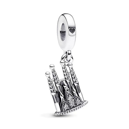 2025 Hot Sale Pink zircon aircraft passport cross Charm Beads Fit 925 Sterling Silver Original women Bracelet DIY Jewelry Gift