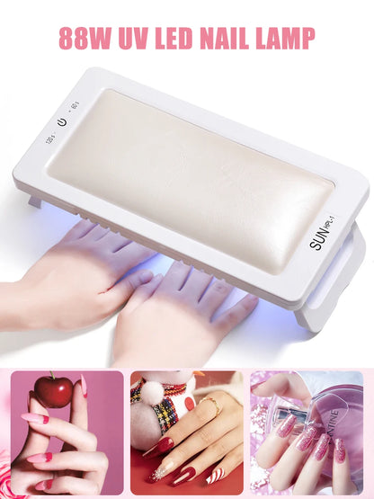 LINMANDA UV Led Nail Lamp With Leather Hand Pad Foldable Drying Lamp Home Use Nail Lamp For Drying Polish Varnish With USB Cable
