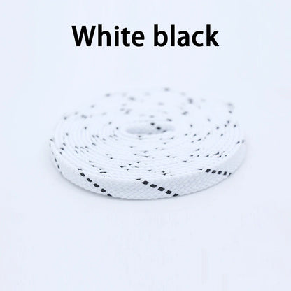 1Pair Mixed Color Shoe Laces Black and White Stripe Double Flat Shoelaces Sneakers Casual Shoes Shoelace