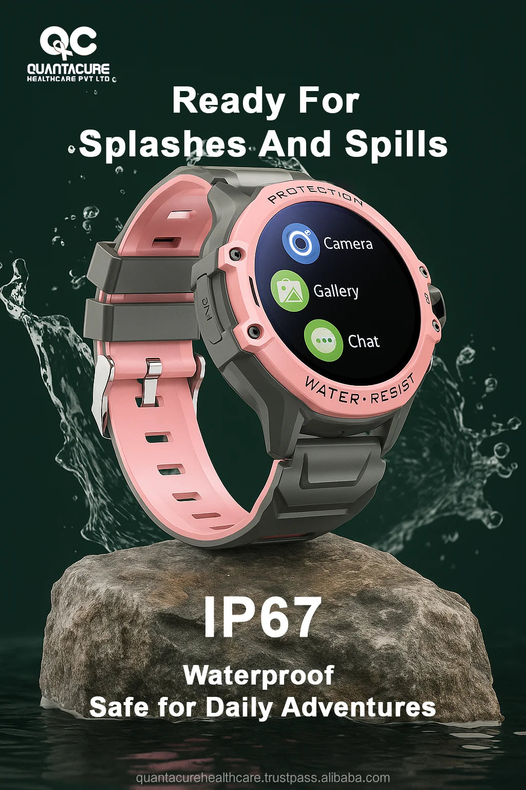 2025 QC K14 Kids 4G GPS Smartwatch 700mAh Super Battery IP68 Video Call Answer Call SOS Voice Chat Tracker WiFi LBS Sleep