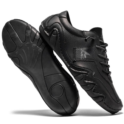 2024 Hand Sewn Leather Shoes for Men Light Outdoor Walking Casual Shoes Big Size 47 48 Slip-On Driving Loafers Men