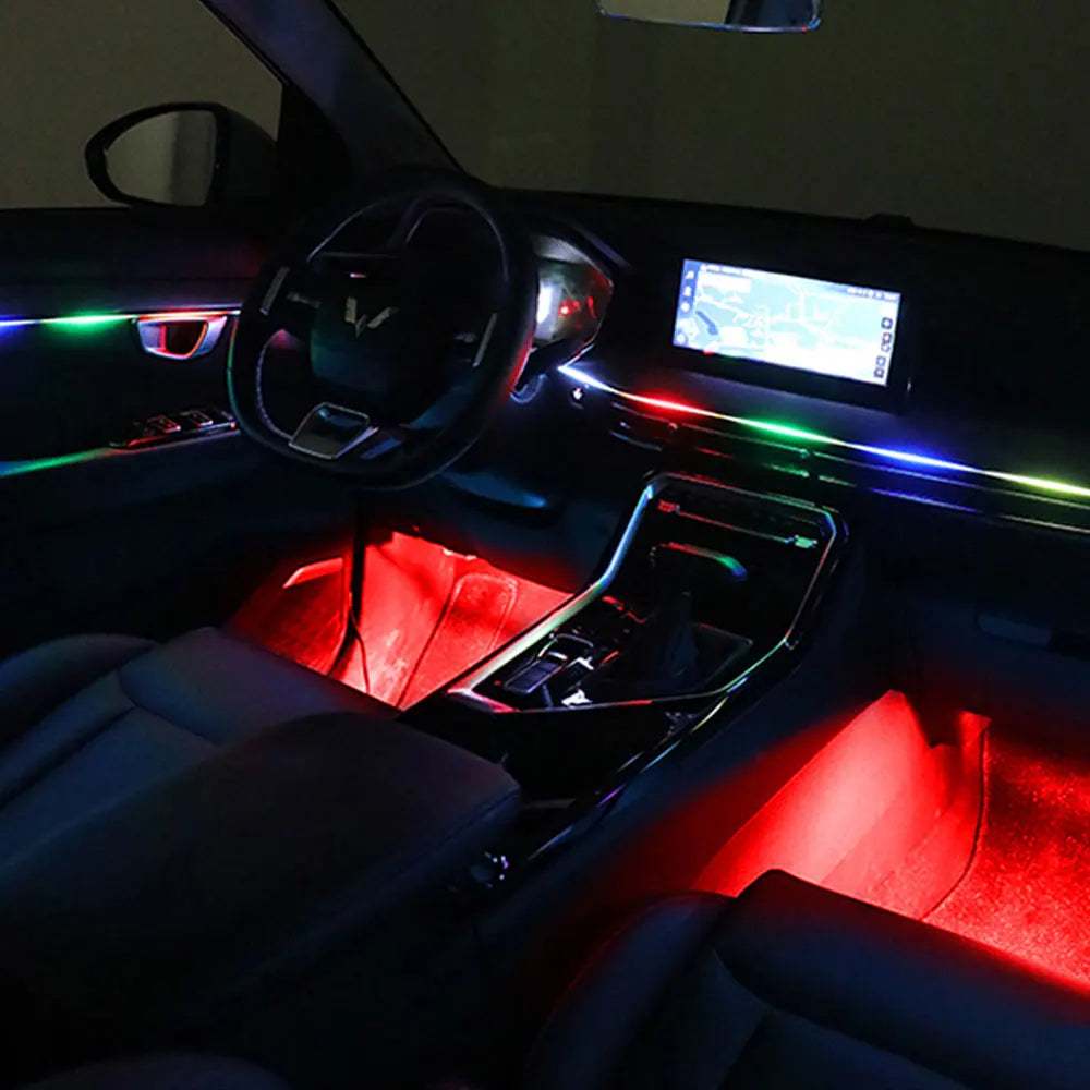 18in1 Car interior lights rgb Car Led interior car led strip lights for car ambient light door lighting Foot decorative lamp