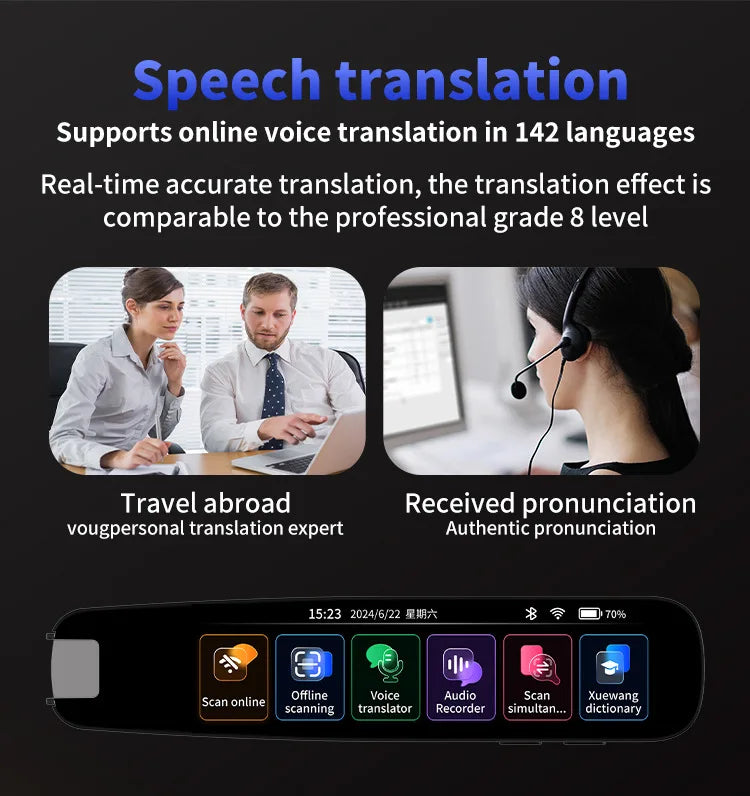 Translation Pen For Teacher Student Smart Voice Scan Translator Pen Multifunction Dictionary Translation Business Travel Abroad