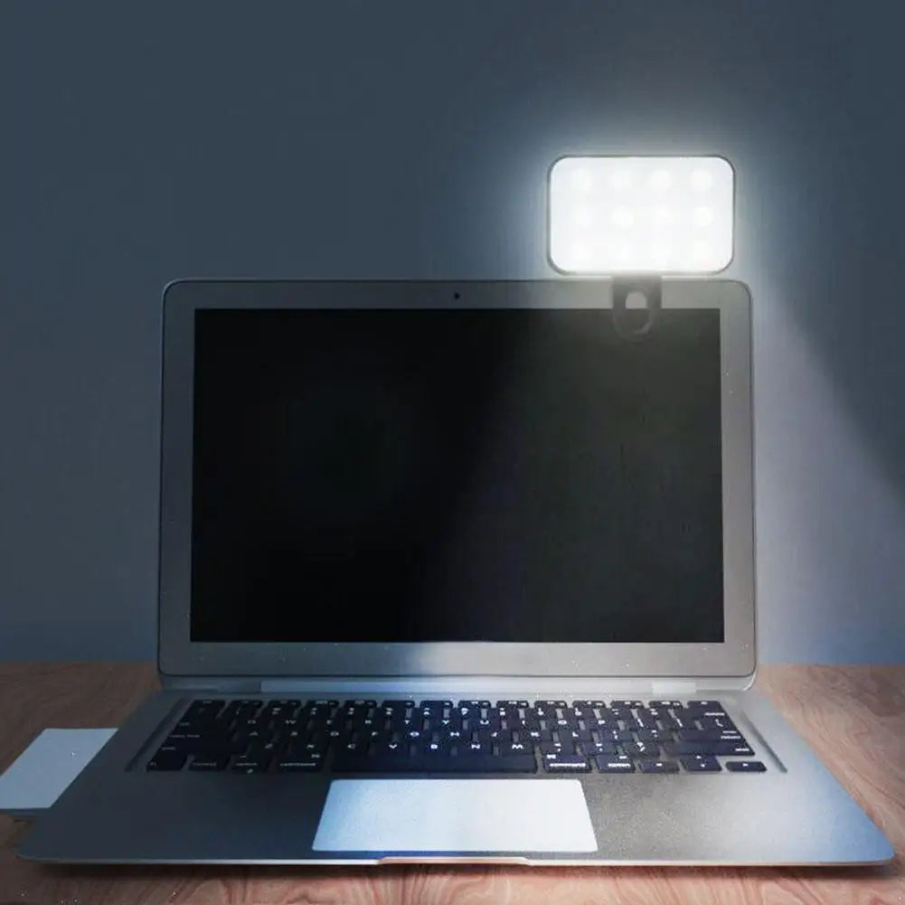 Portable Mini Selfie Fill Light 3 Modes Adjustable Brightness Rechargeable Clip On For Phone Laptop Live Video Light Fill light