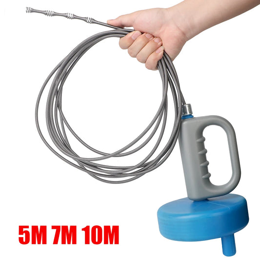 Toilet Sink Drain Unblocker Sewer Pipe Plunger Dredge 5/7/10 Meters Handheld Extendable Bathroom Kitchen Cleaning Tools by PDG ibma