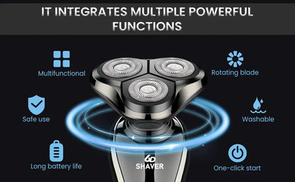 Rechargeable Electric Shaver for Men All in One Trimmer Set with Nose Trimmer Sideburns Trimmer Face Cleaning Brush