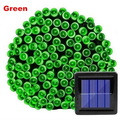 50-200 LED Outdoor Solar String Fairy Light Festoon Waterproof Street Garland Solar Power Lamp Christmas Party for Garden Decor