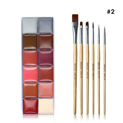 IMAGIC 12Colors Face Body Art Safe Kids Flash Tattoo Painting Halloween Christmas Party Makeup Drawing Pigment Drama Beauty Tool