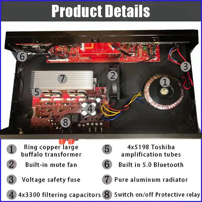 AV-555BT/999BT Max 4000W Bluetooth Sound Amplifiers Dual Dynamic Screen HiFi Digital Stereo Amplify For Home Car Theatre Karaoke