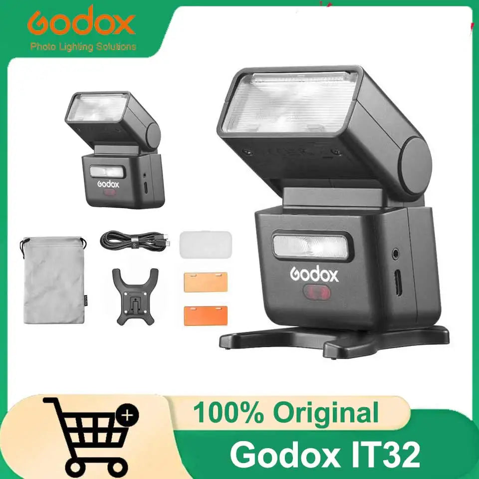 Godox iT32 Camera Flash TTL HSS Rotating Head on Camera Flash Light for Sony Nikon Canon Fujifilm Olympus Camera
