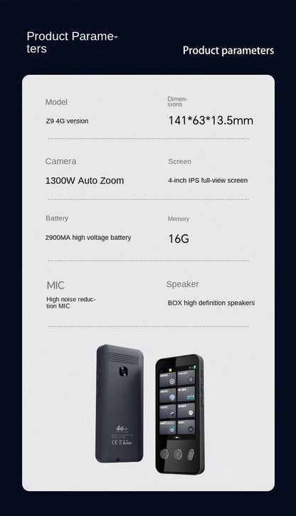 Smart Translator Z9 Global Languages Voice Intelligent Online Translation Machine Speech Translate Device Support 4G SIM Card