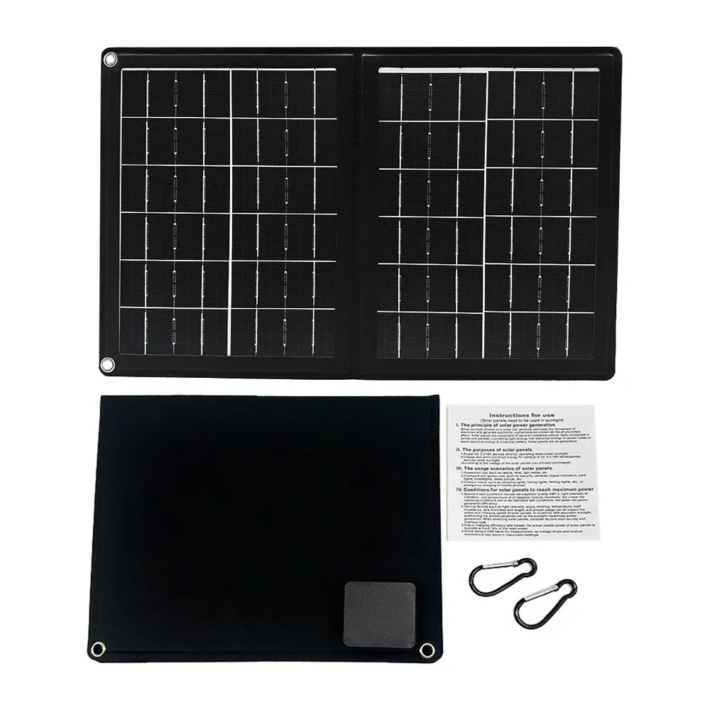 Practical Solar Panel Foldable Power Bank SOECOPO 40W Portable Charge Phone Outdoor Activities  USB + Type - C 5V/2.4A Camping