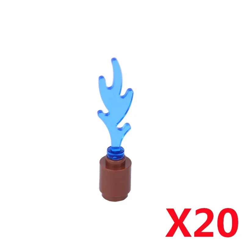 MOC Medieval Campfire Building Block Flame Wave Candle Transparent Wine Bottle Educational Toy Compatible Accessories Brick K054