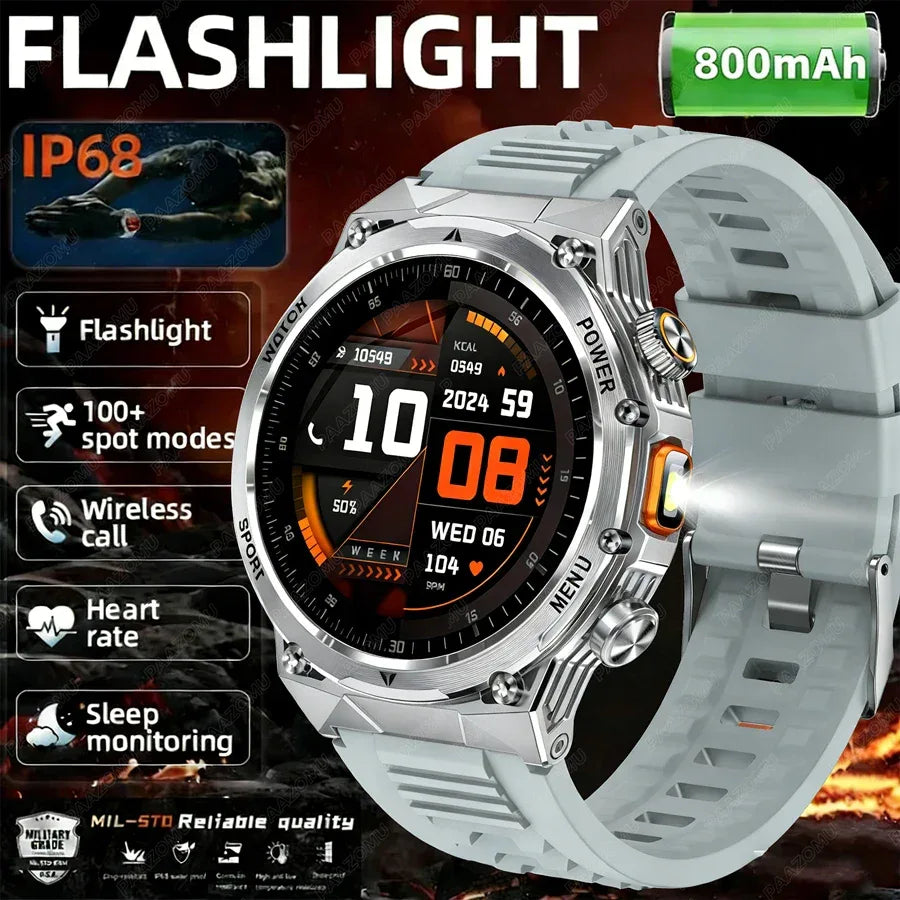 2026 800mAh Super Capacity Battery Adult Men Smart Watch 1.8-inch Large Screen Bluetooth Call IP68 Waterproof SmartWatch Sports
