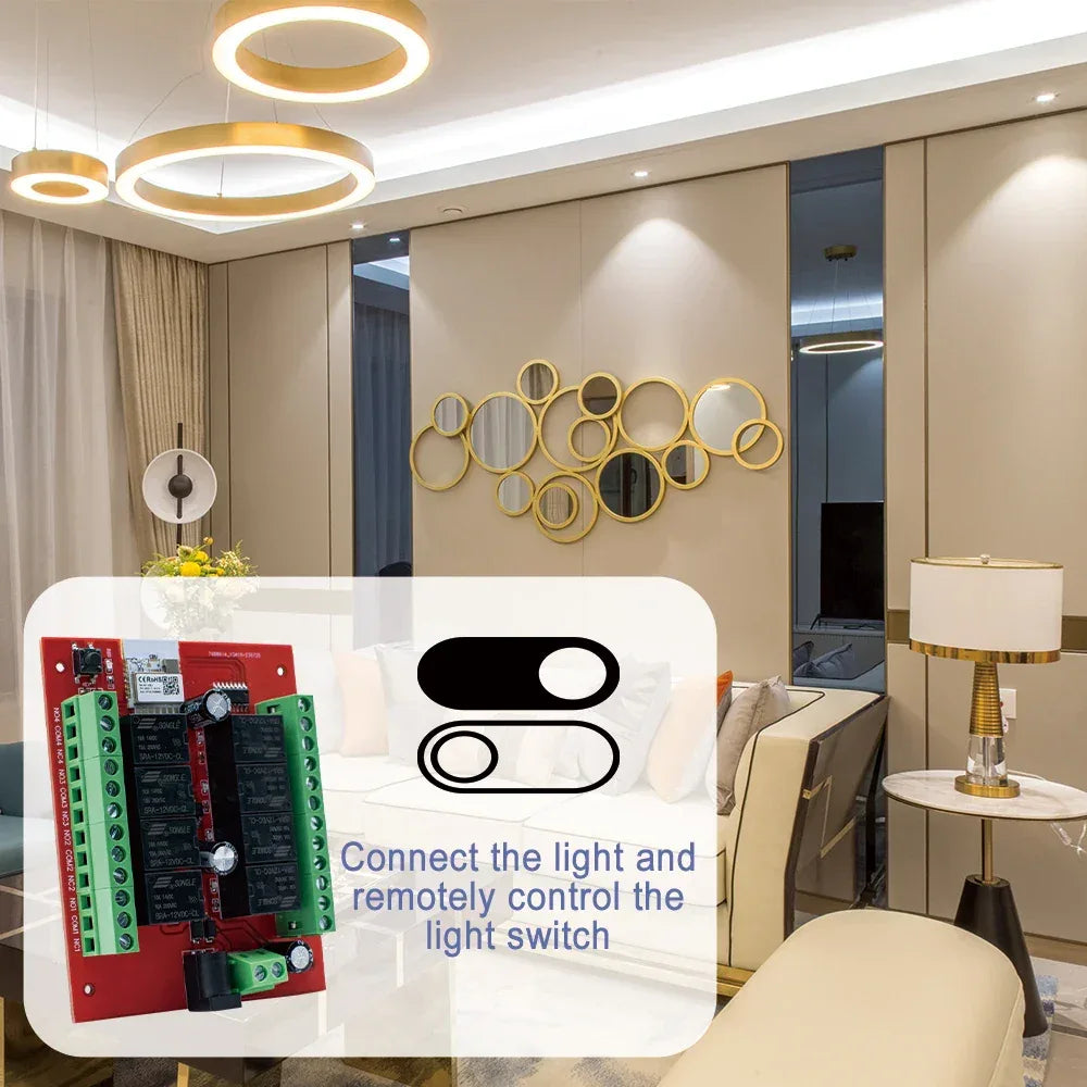 8CH Tuya Wifi Switch Module DC 12V 24V 8 Channels Wireless Relay Module APP Remote Control DIY Smart Home Automation