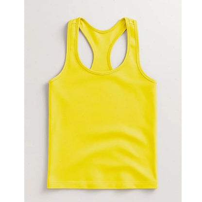 Boys Round Neck Sleeveless Stretch Undershirt Girls Seamless Cotton Wide Strap Racerback Tank Children Kids Vests 2T-14 Years