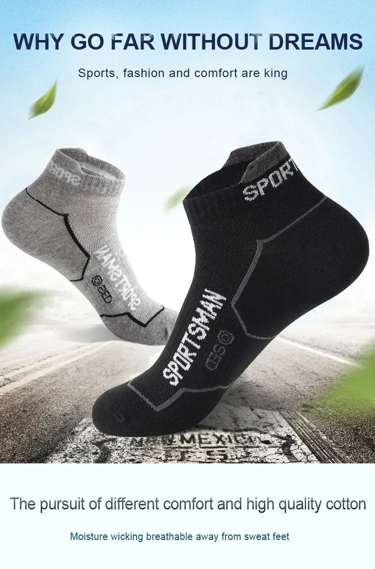 5 Pairs Men's Short Socks Sweat Absorbent and Odorous Basketball Running Sports Socks Breathable Mesh Men's Socks