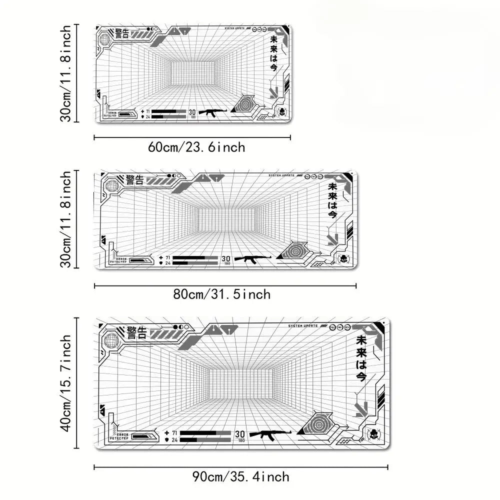 Perspective Grid Desk Mat Gaming Mat Pad on The Table Office Gamer Accessorie Keyboard Mat White Mouse Pad Mouse Carpet  playmat