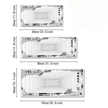 Perspective Grid Desk Mat Gaming Mat Pad on The Table Office Gamer Accessorie Keyboard Mat White Mouse Pad Mouse Carpet  playmat