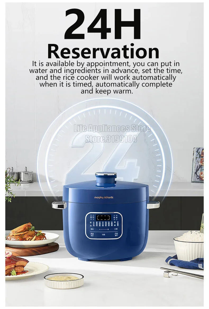 MOPRHY RICHARDS 2.5L Electric Rice Cooker 70Kpa Pressure 220V Multi Cooking Pot Home Appliances 800W Heating Stew Soup Beef