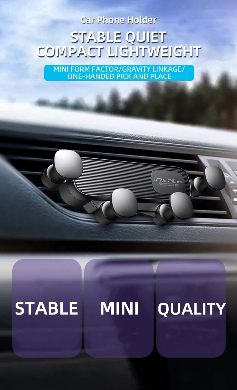 Gravity Car Phone Holder Car Air Vent Phone Holder for 4.7-6.9inch Smartphone Car Interior Stand Supports for Huawei iPhone