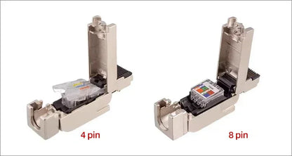 Straight RJ45 Data Fast connect Plug 4pin 8pin Industrial Metal Straight Ethernet RJ45 Connector CAT5E CAT6A Profinet RJ45 Plug