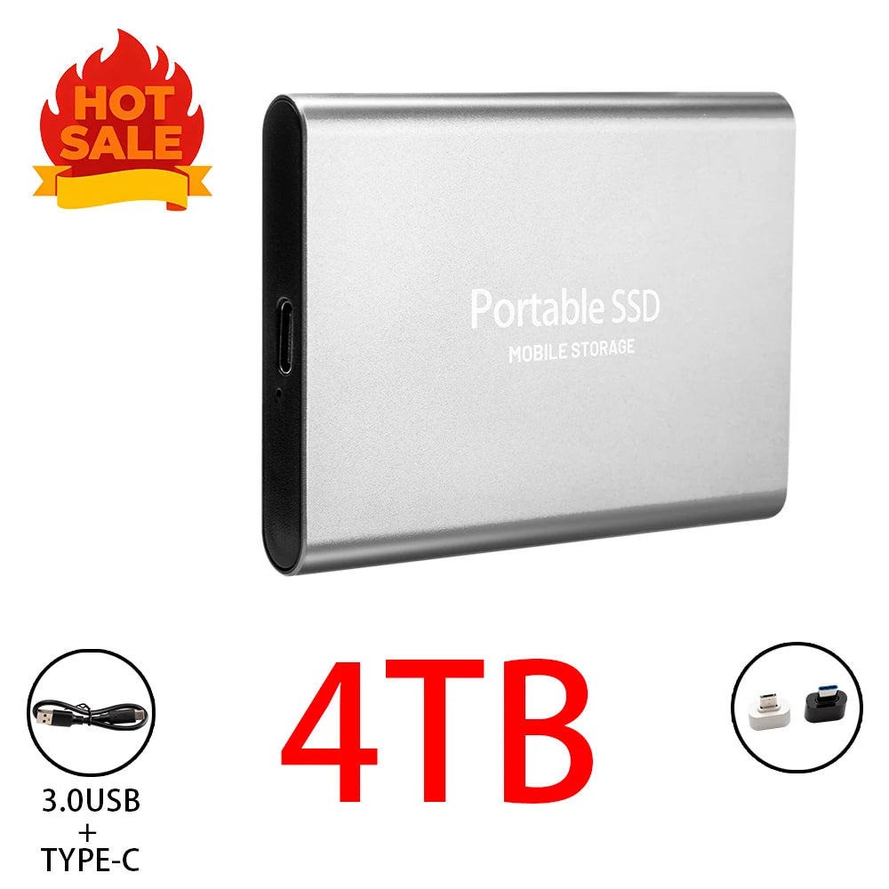 Highly cost-effective external hard drive, durable, efficient, and portable, with 256TB high-speed USB 3.1 Type C