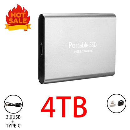 Highly cost-effective external hard drive, durable, efficient, and portable, with 256TB high-speed USB 3.1 Type C
