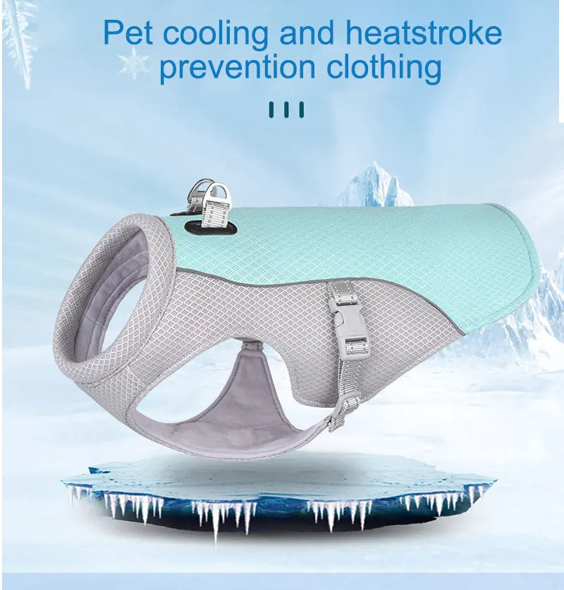 Dog Cooling Vest Harness, Lightweight Breathable Small Puppy Cooler Jacket with Adjustable Buckle for Outdoor Beach, Hiking, Tr