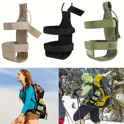Portable Water Bottle Bag Universal Outdoor Adjustable Water Bottle Holder Durable Fabric Backpack Accessory For Camping Hiking
