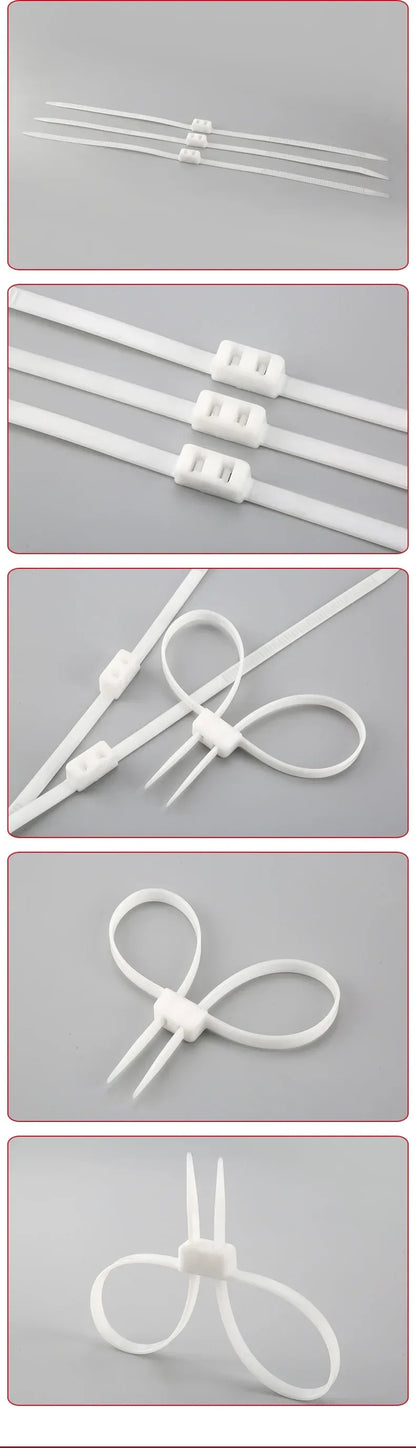 2/20pcs Heavy Duty Police Handcuffs (27.5") | Flexible Self-Locking Double Head Nylon Cable Zip Ties