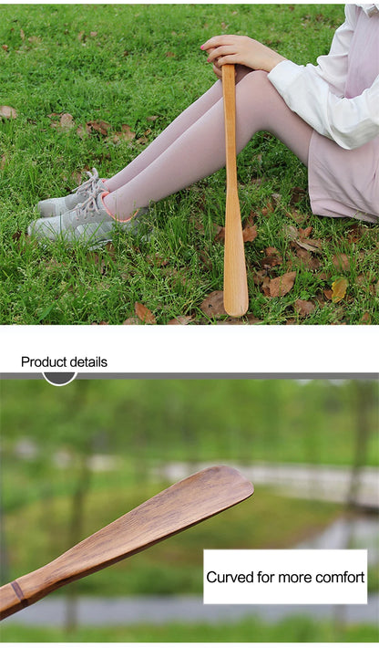 Professional Shoe Spoon Home Tools Durable Professional Wooden Shoe Horn Flexible Wood Long Handle Shoehorn Useful Shoe Lifter