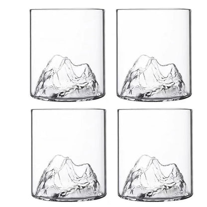 5 Oz 3D Guanshan Whiskey Glass Set Transparent Crystal Cup Suitable for Drinking Whiskey Cognac Cocktail Ice Wine Glass