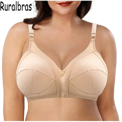 Ruralbras Sexy Full Cup C D E F G Bras For Women Push Up Seamless Comfortable Cotton Lingerie TOP Big Bust 36-52 Lace Undearwear