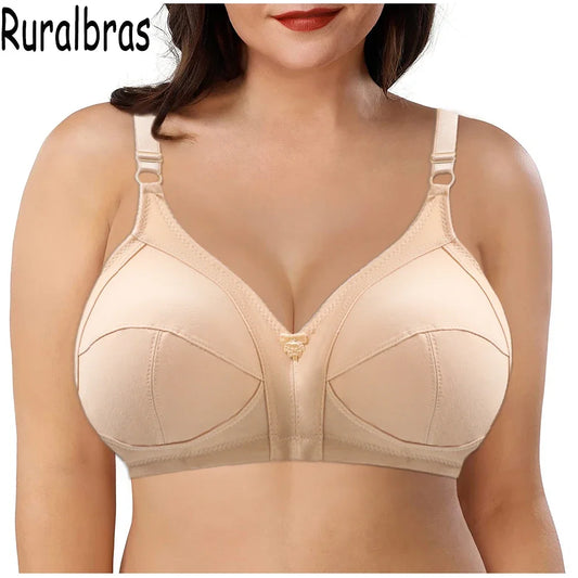 Ruralbras Sexy Full Cup C D E F G Bras For Women Push Up Seamless Comfortable Cotton Lingerie TOP Big Bust 36-52 Lace Undearwear